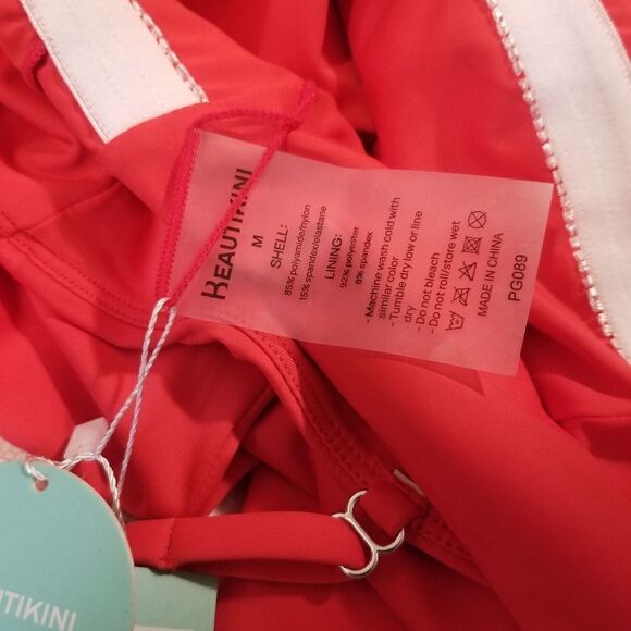 Beautikini Tummy Control One Piece period Swimsuit NWT Medium - Picture 8 of 13